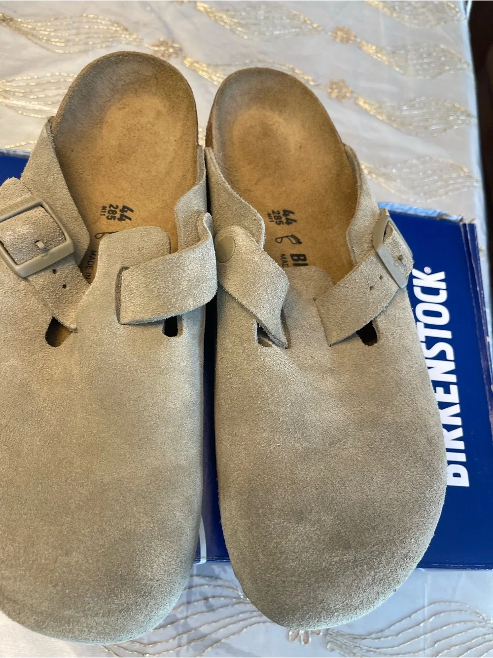 NWB Birkenstock men’s Boston suede leather casual clogs olive green size 11-11.5